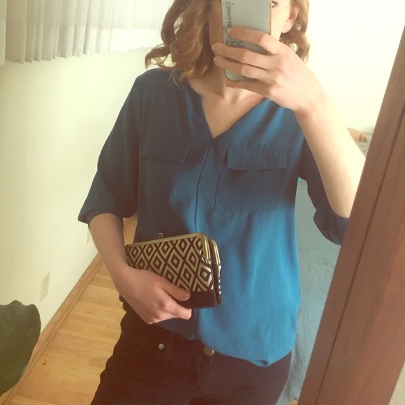 Apt. 9 Tops - Apt. 9 Teal Work Blouse